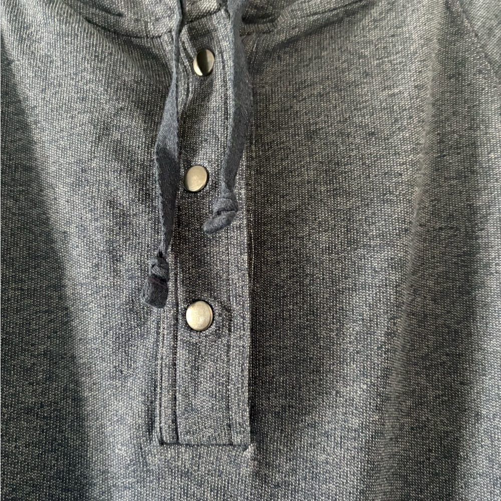 Patagonia Woman’s Ahnyo Heathered Navy Pullover Hoodie with Hood Medium - Picture 3 of 5